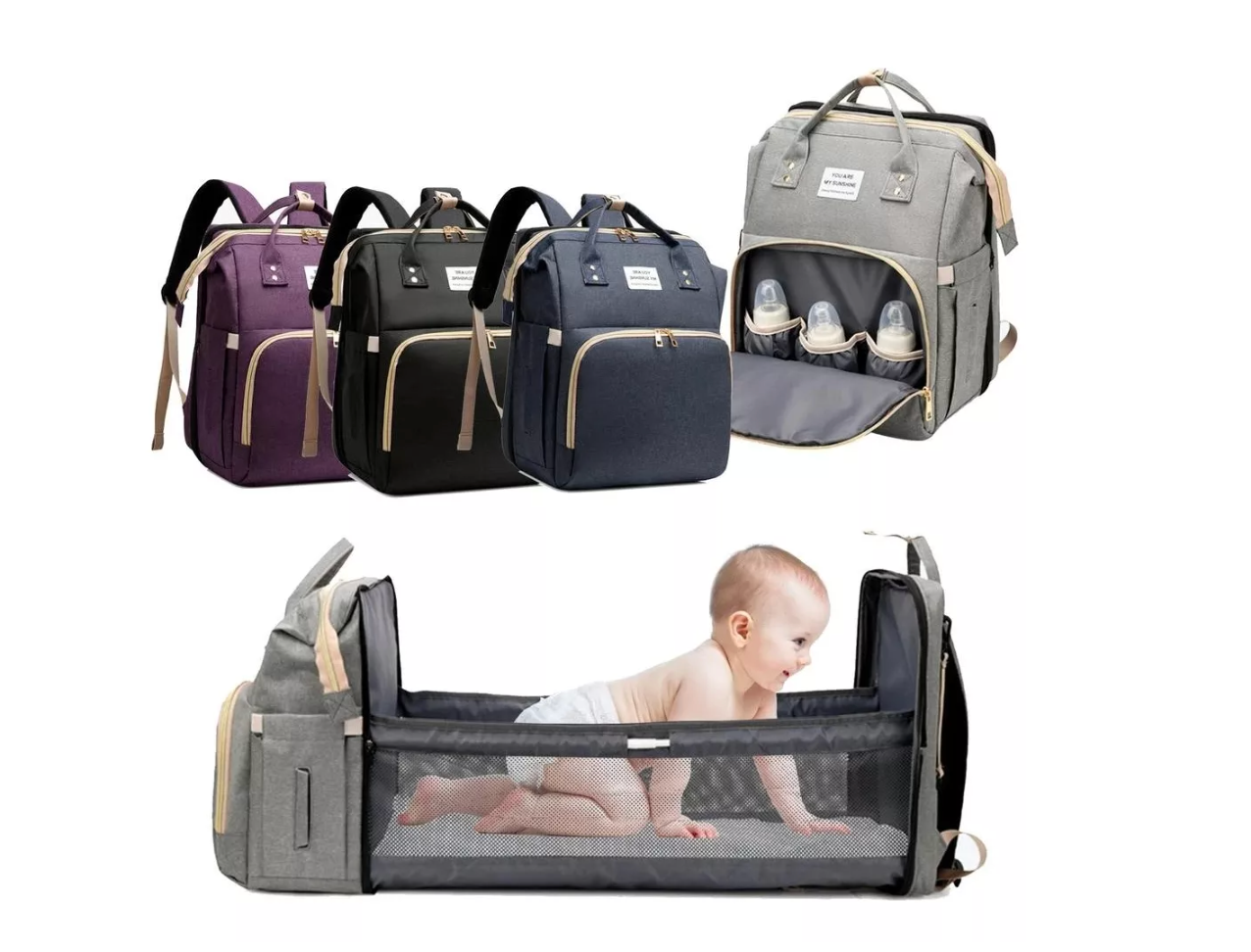 BOLSO PAÑALERA CON CAMBIADOR DE BEBE